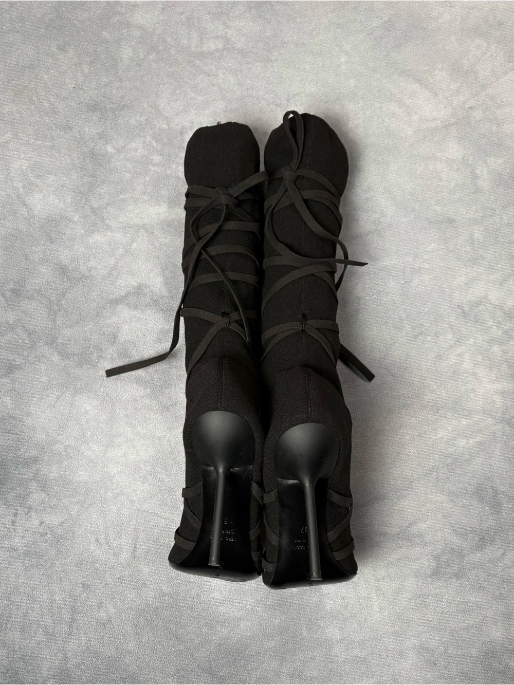 Unravel Project by Ben Taverniti Black Lace Up High Stiletto Sock Boots RRP1600$ - Picture 9 of 16